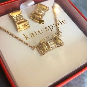 kate spade Jewelry - Kate Spade Bow Necklace and Earring Gift Set kate spade Jewelry - Kate Spade Bow Necklace and Earring Gift Set